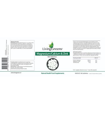 LivingGreens Magnesium calcium zink (180tb) 180tb