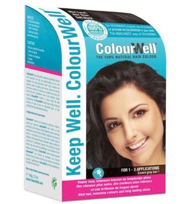 Colourwell 100% Natuurlijke haarkleuring mild zwart (100g) 100g