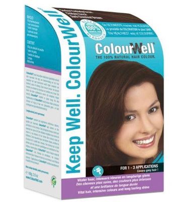 Colourwell 100% Natuurlijke haarkleur donker kastanje bruin (100g) 100g