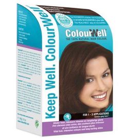 ColourWell Colourwell 100% Natuurlijke haarkleur donker kastanje bruin (100g)