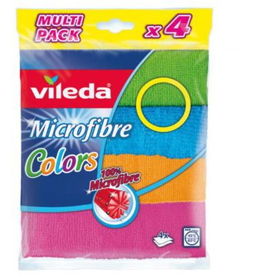 Vileda Microvezel doeken colors 4-pack (1st) 1st