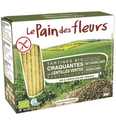 Le Pain des Fleurs Crackers groene linzen bio (150g) 150g