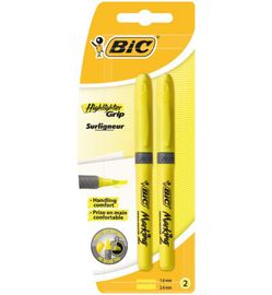 Bic Bic Highlighter grip geel blister (2st)