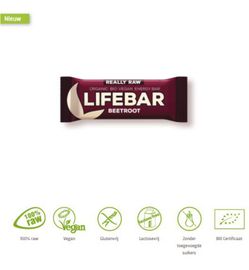Lifefood Lifefood Lifebar energiereep rode biet raw & bio (47g)