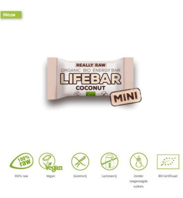 Lifefood Mini lifebar energiereep kokos raw & bio (25g) 25g