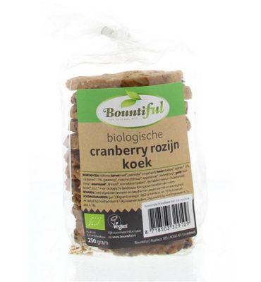 Bountiful Cranberry rozijnkoek bio (250g) 250g