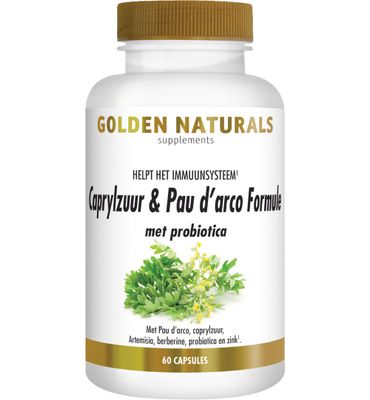 Golden Naturals Caprylzuur & Pau d'arco met probiotica (60vc) 60vc