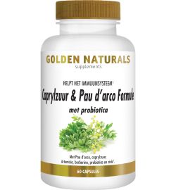 Golden Naturals Golden Naturals Caprylzuur & Pau d'arco met probiotica (60vc)