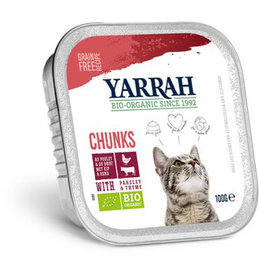 Yarrah Kattenvoer chunks met kip en rund bio (100g) 100g