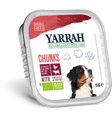 Yarrah Hondenvoer chunks met kip en rund bio (150g) 150g