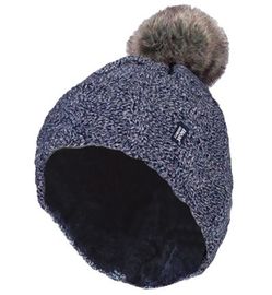 Heat Holders Heat Holders Ladies turnover cable hat with pom pom navy (1st)