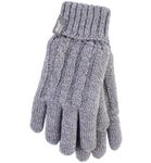 Heat Holders Ladies cable gloves maat S/M light grey (1paar) 1paar thumb