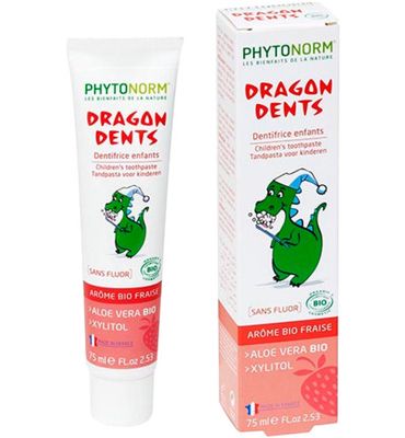 Phytonorm Dragondent kind tandpasta aardbei (75ml) 75ml