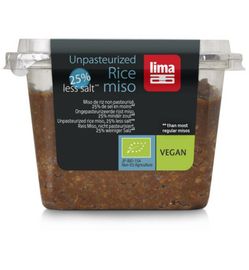 Lima Lima Brown rice ongepasteuriseerd 25% minder zout bio (300g)
