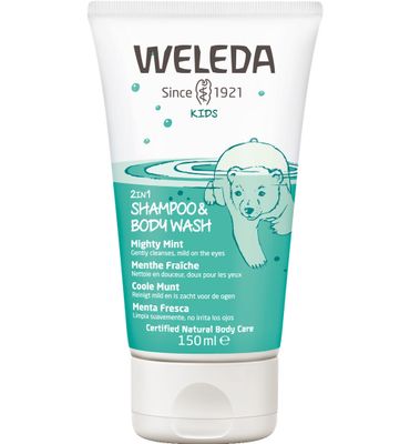 Weleda Kids 2-in-1 shampoo & bodywash coole munt (150ml) 150ml