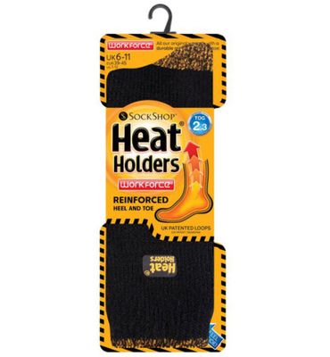 Heat Holders Mens workforce socks maat 6-11 black (1paar) 1paar