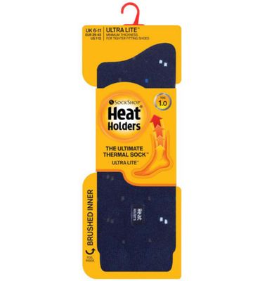 Heat Holders Mens ultra lite socks micro maat 6-11 navy (1paar) 1paar