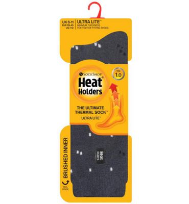 Heat Holders Mens ultra lite socks micro maat 6-11 charcoal (1paar) 1paar