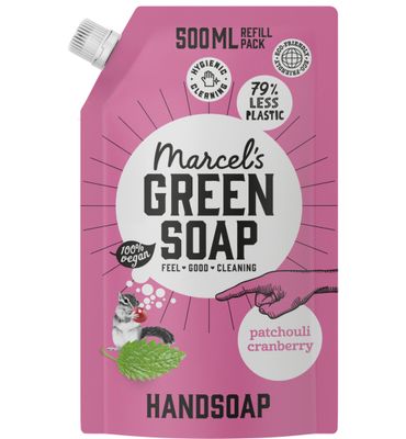 Marcel's Green Soap Handzeep patchouli & cranberry navul (500ml) 500ml
