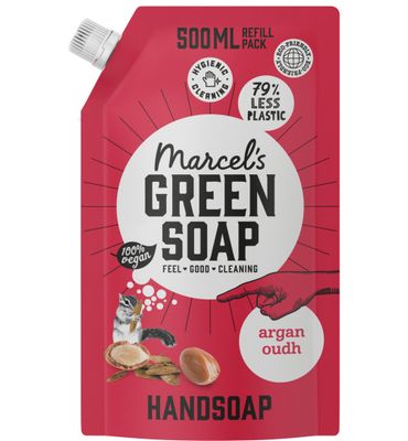 Marcel's Green Soap Handzeep argan & oudh navul (500ml) 500ml