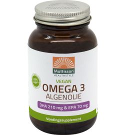 Mattisson Healthstyle Mattisson Healthstyle Vegan omega-3 algenolie DHA 210mg EPA 70mg (60vc)