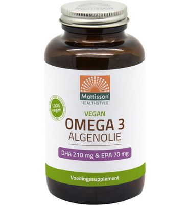 Mattisson Healthstyle Vegan omega-3 algenolie DHA 210mg EPA 70mg (120vc) 120vc