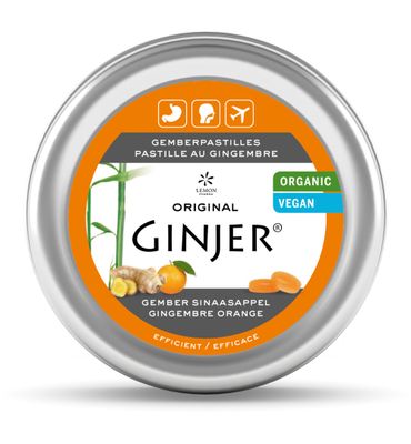 Lemon Pharma Ginjer original gember pastilles sinaasappel bio (40g) 40g