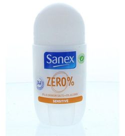 Koopjes Drogisterij Sanex Deodorant roll-on zero% sensitive (50ml) aanbieding