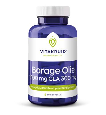 Vitakruid Borage Olie 1500 mg GLA 300 mg (60sft) 60sft