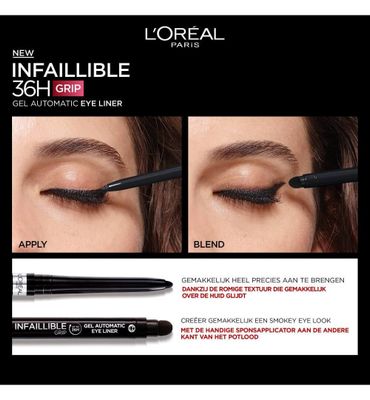 L'Oréal Paris infaillible grip gel automatic eyeliner zwart (1st) 1st