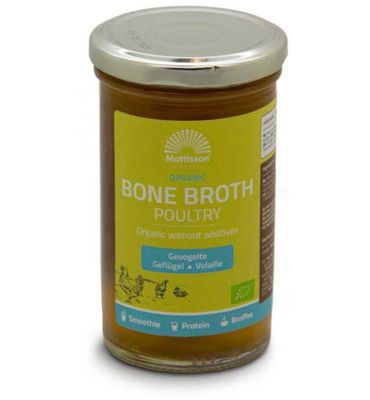 Mattisson Organic poultry bone broth - botten boullion gevog (240ml) 240ml