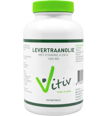 Vitiv Levertraanolie 100mg vitamine A D (100ca) 100ca