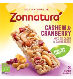 Zonnatura Zonnatura Notenreep cashew cranberry bio (75g)