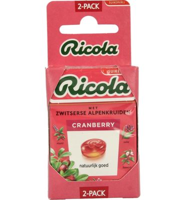 Ricola Cranberry suikervrij 2 stuks (2x50g) 2x50g