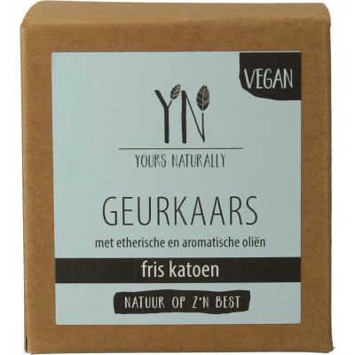 Yours Naturally Geurkaars in glas fris katoen 20cl (1st) 1st