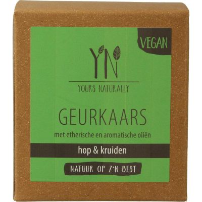 Yours Naturally Geurkaars in glas hop & kruide n 20cl (1st) 1st