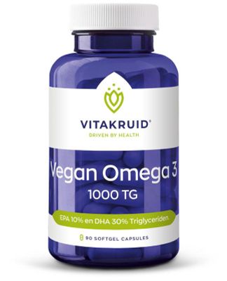 Vitakruid Vegan omega 3 1000 triglycerid en 300 DHA 100 EPA (90sft) 90sft