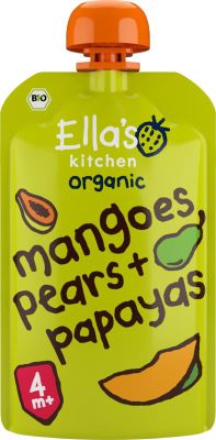 Ella's Kitchen Mangoes pears & papayas knijpz akje 4+ maanden bio (120g) 120g