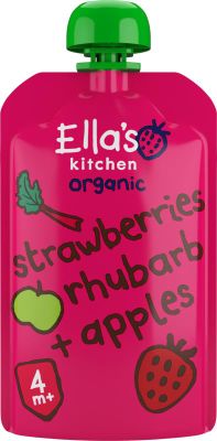 Ella's Kitchen Strawberry rhubarb & apples 4+ mnd knijpz bio (120g) 120g