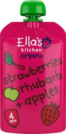 Ella's Kitchen Ella's Kitchen Strawberry rhubarb & apples 4+ mnd knijpz bio (120g)