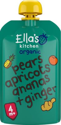 Ella's Kitchen Pear apricots ananas ginger 4+ maanden bio (120g) 120g