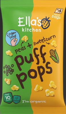 Ella's Kitchen Puff pops peas sweetcorn 10+ m aanden bio (36g) 36g