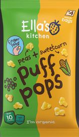 Ella's Kitchen Ella's Kitchen Puff pops peas sweetcorn 10+ m aanden bio (36g)