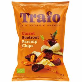Trafo Trafo Groente chips wortel pastinaak rode biet (75g)