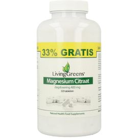 Livinggreens LivingGreens Magnesium citraat 400mg voorde elverpakking (320tb)