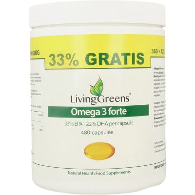 LivingGreens Omega 3 forte voordeelverpakki ng (480ca) 480ca