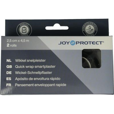 Joy2Protect Wikkel snelpleister 2,5 cm x 4 ,5 m (2rol) 2rol