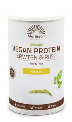 Mattisson Vegan protein erwten & rijst v anille bio (500g) 500g
