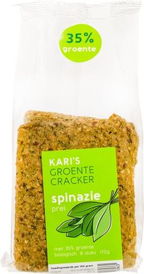Kari's Crackers Groentecracker spinazie prei b io (170g) 170g