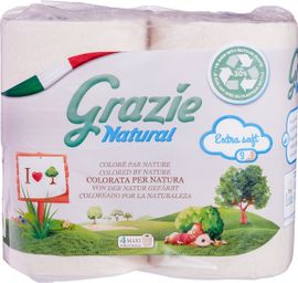 Koopjes Drogisterij Grazie Natural Toiletpapier 3-laags (4st) aanbieding